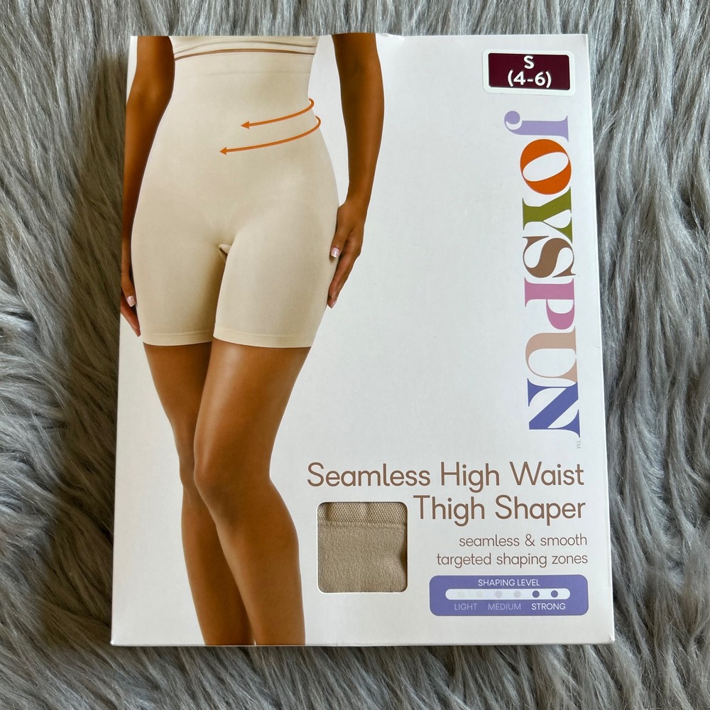 Joyspun Seamless High Waist‎ Thigh Shaper Womens Size Small (4-6) Tan Shapewear